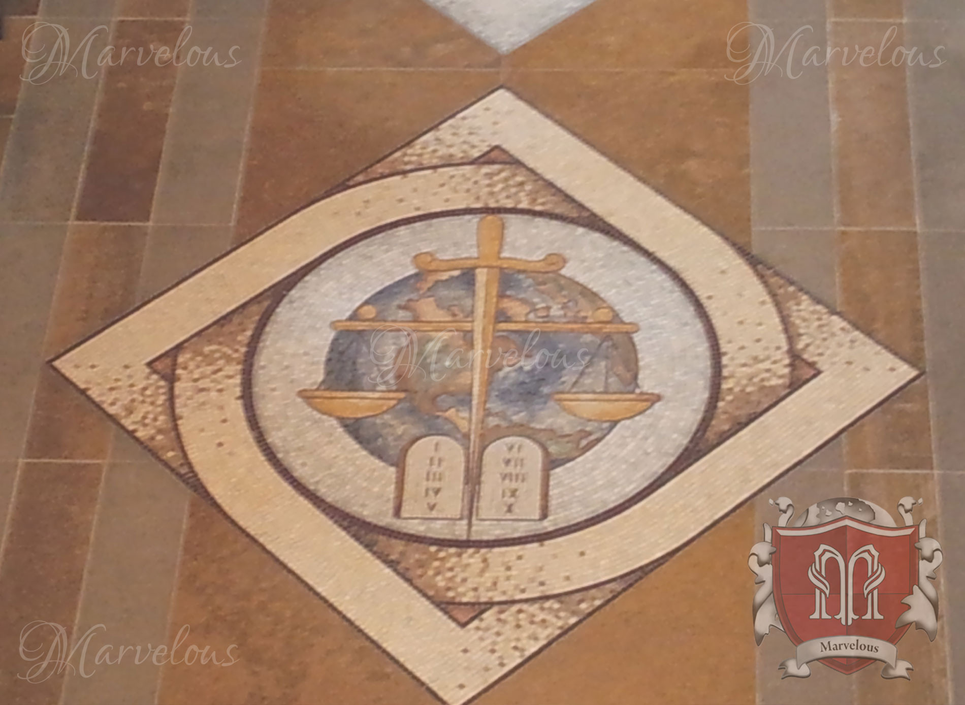 Marble Religious Mosaic: Gemma Nel Deserto