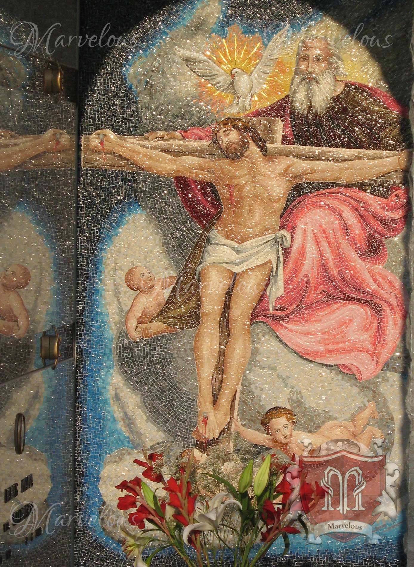 Marble Religious Mosaic: Il Pastore