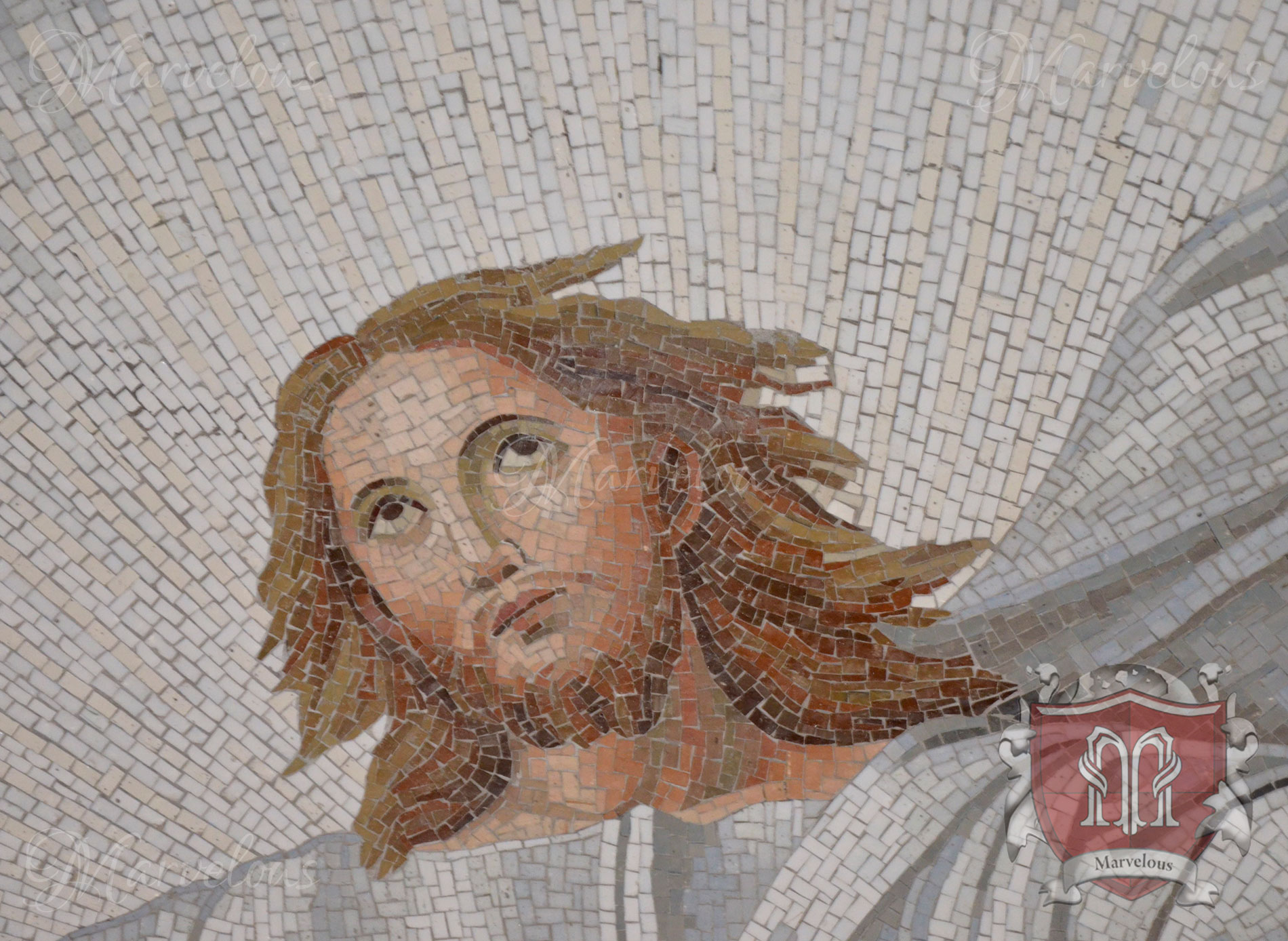 Marble Religious Mosaic: Risurrezione
