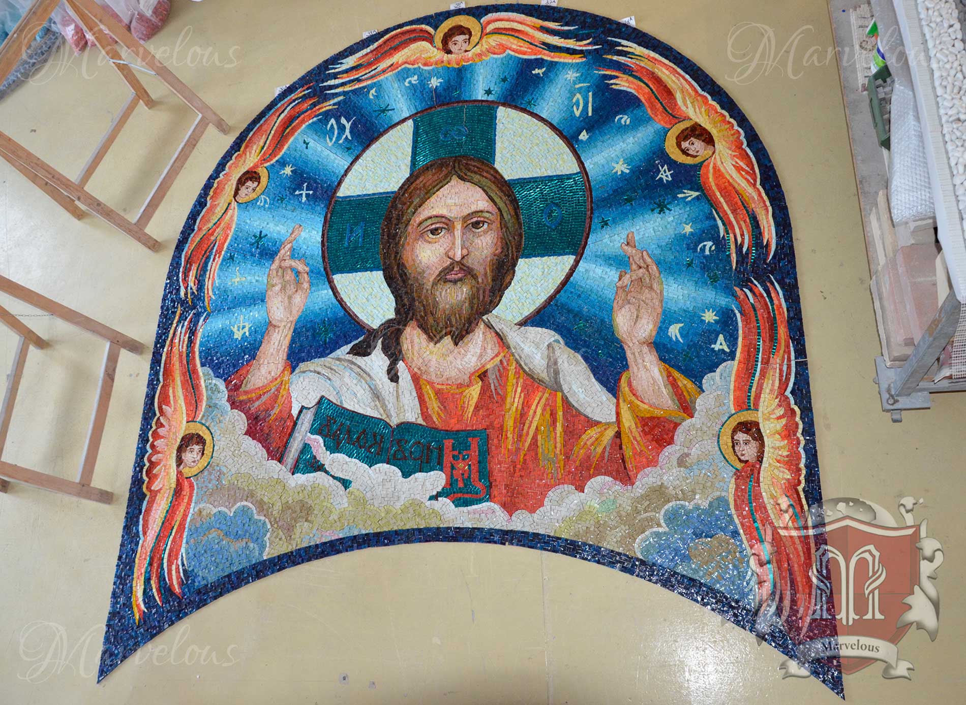 Marble Religious Mosaic: Sonata Da Chiesa